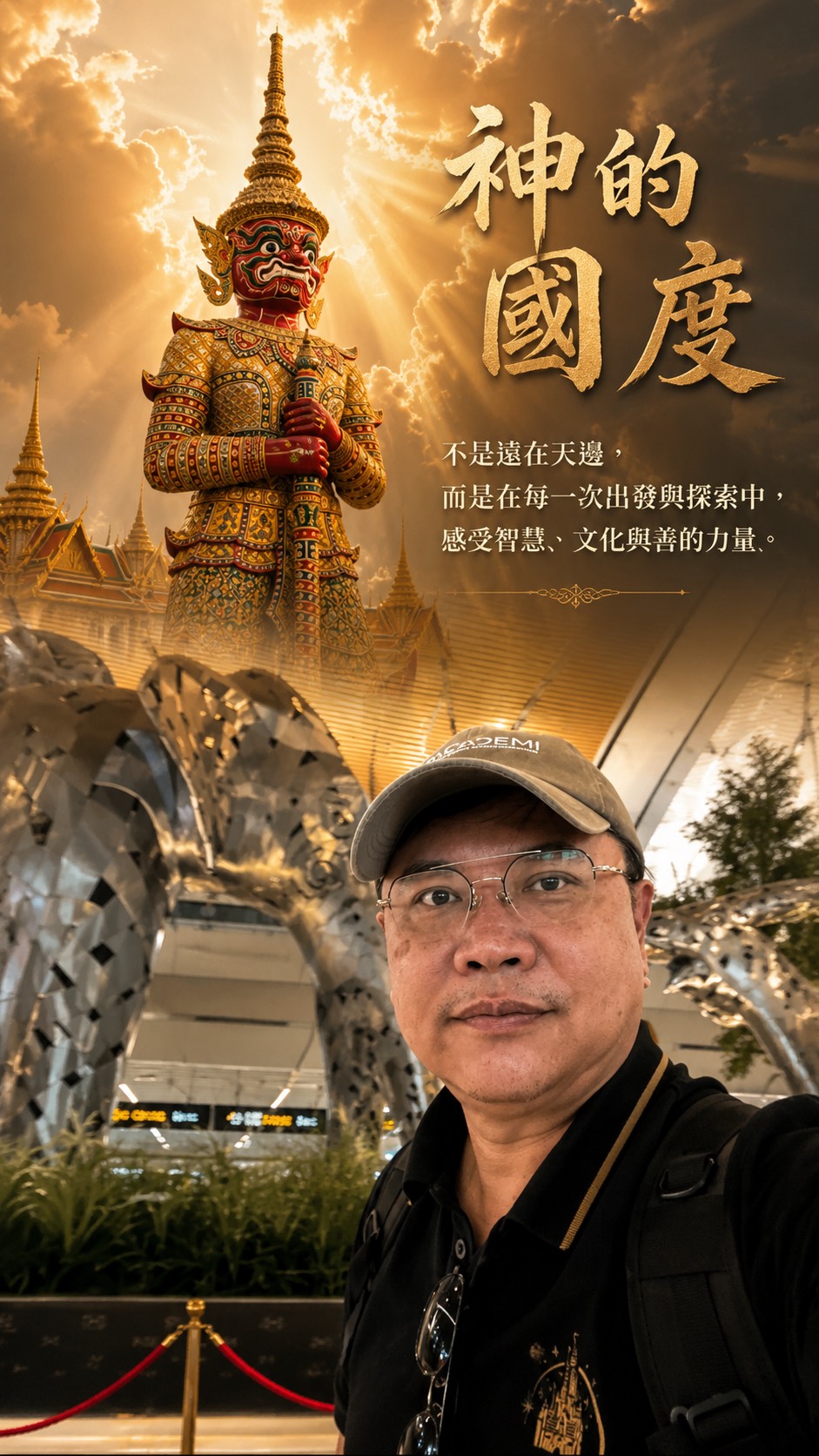 JERRY大叔在曼谷機場的神的國度形象照
